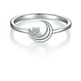 thumbnail image 2 of Crescent Half Moon Solitaire Diamond Promise Ring 1.6 Ct Diamond 14K White Gold Over, 2 of 2