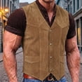 thumbnail image 3 of Vintage Western Cowboy Suit Vest for Men Sleeveless Casual V Neck Button Down Waistcoat Jacket, 3 of 6