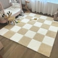 thumbnail image 2 of 4/12pcs Plush Puzzle Foam Floor Mat Soft Fluffy Interlocking Square Foam Tiles Area Rugs Carpet for Parlor Bedroom Decoration, 2 of 9