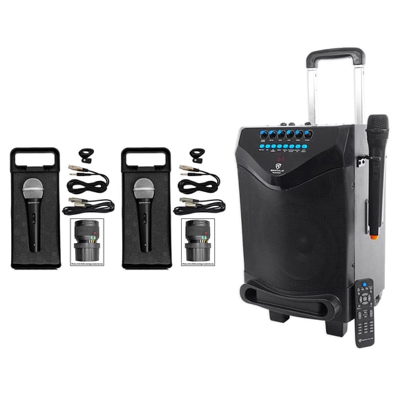Rockville 8" Portable YouTube Bluetooth Karaoke Machine/System (3) Microphones