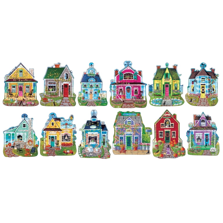 500 Piece Jigsaw Puzzle - Multi-Shaped - Sweet Cottages - Walmart.com