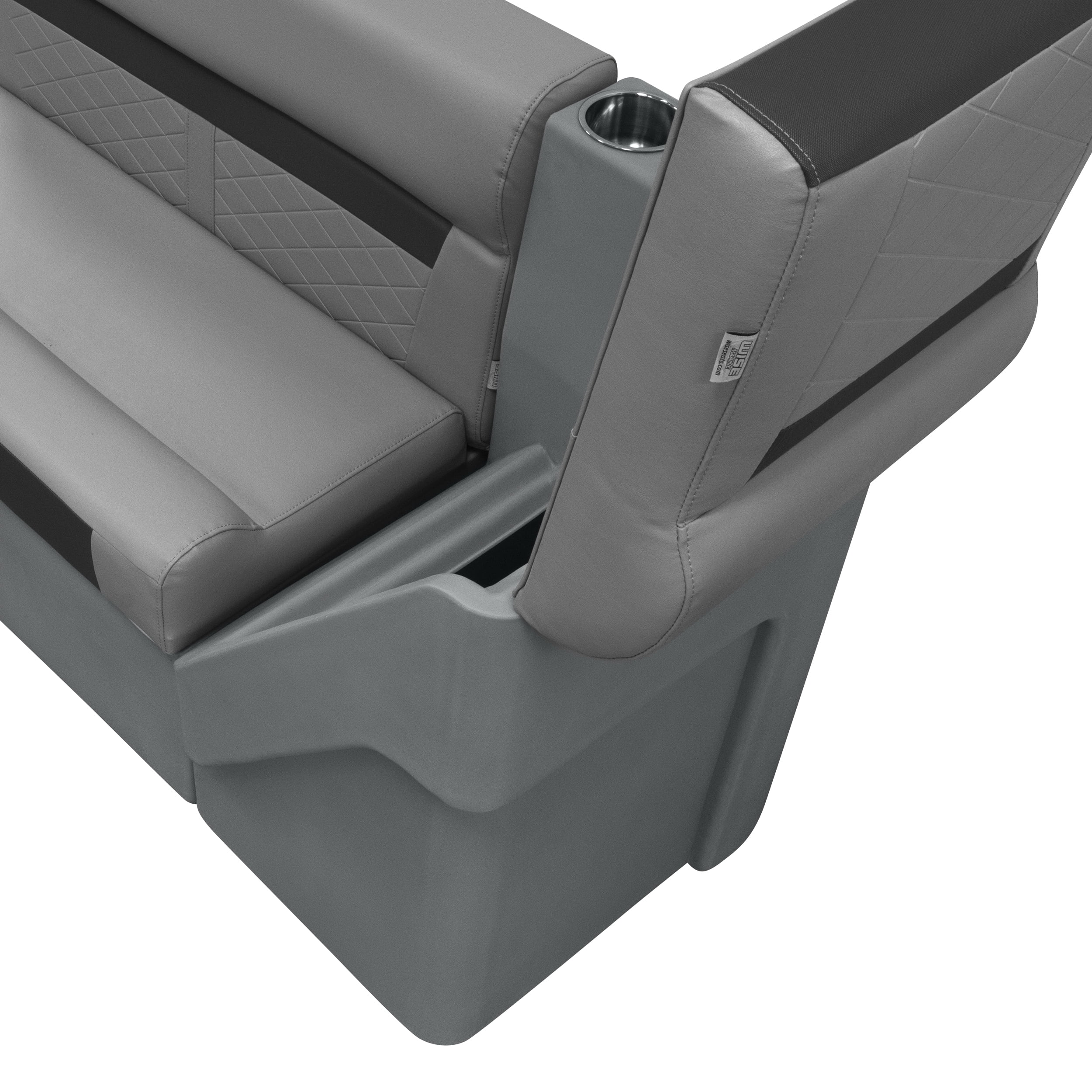 Wise DLX1305L-1905 DLX Series Pontoon Left Radius Lean Back Recliner - Marble / Reef Stone