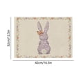 thumbnail image 3 of Yunuuuoa Easter Table Mat Watercolor Floral Checkered Rabbit Design Polyester Placemat for Spring Holiday Dining Kitchen Table Decoration Washable Table Runner, 3 of 6