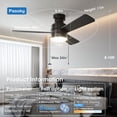 thumbnail image 3 of Ventilador de techo Passky de 42" de perfil bajo con luz, control remoto, negro, 3 of 8