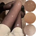 thumbnail image 3 of Collants d'Été Aguichant en Résille Diamant pour Femmes Mode Collants Brillants en Résille Femme Collants Minces en Nylon avec Strass Style 02 Taille Unique, 3 of 6