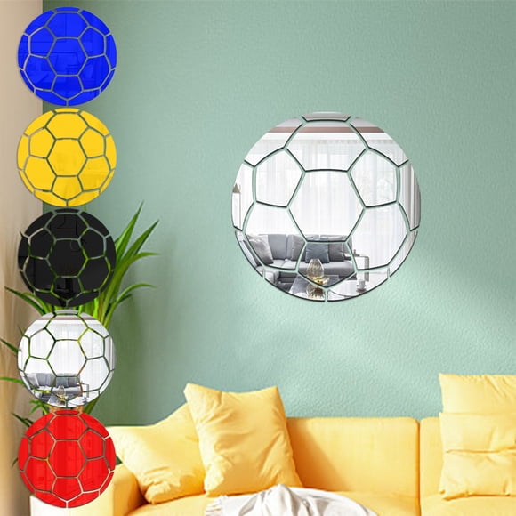 Gifts Dianli Room Decor Mirrored Soccer Ball Wall Sticker Acrylic Decal Mirrored Soccer Ball Sports Wall Art for Boys Girls Bedroom Playroom Living Room Sports Theme