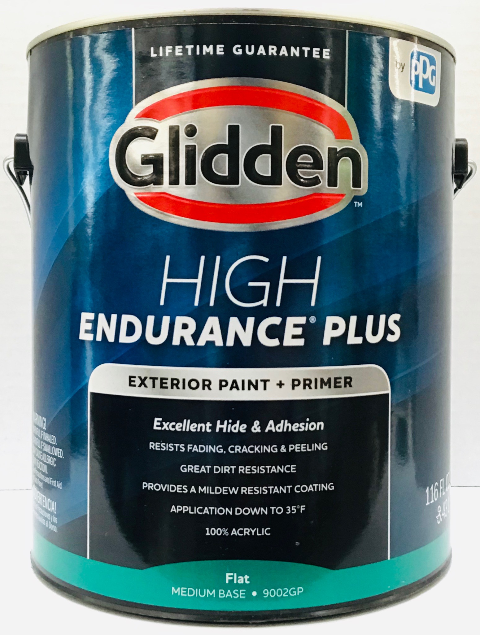Glidden High Endurance Plus Flat Exterior Paint, Medium Base, 32 Fl. Oz