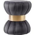 thumbnail image 1 of Meridian Furniture Vino Contemporary Ottoman/Stool, Gray Velvet, Gold Stainless Steel Band, 1 of 8