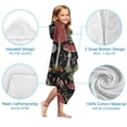 thumbnail image 7 of Red Mushroom Fern Black Pattern Hooded Bath Towel，50"x30" for Ages 3 To 12 Kids, Quick Dry Lightweight Soft Microfiber Hood Beach Towel Cover Up for Kids, 7 of 7