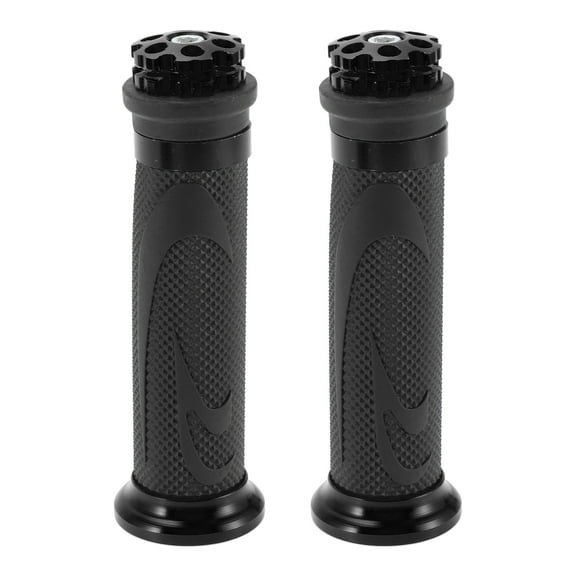 Unique Bargains 7/8" 22mm 15/16" 24mm Universal Motorcycle Hand Grips Cover Rubber Aluminum Alloy Handlebar End Grips for Motorcycle Scooter Bicycle ATV Black 1pair