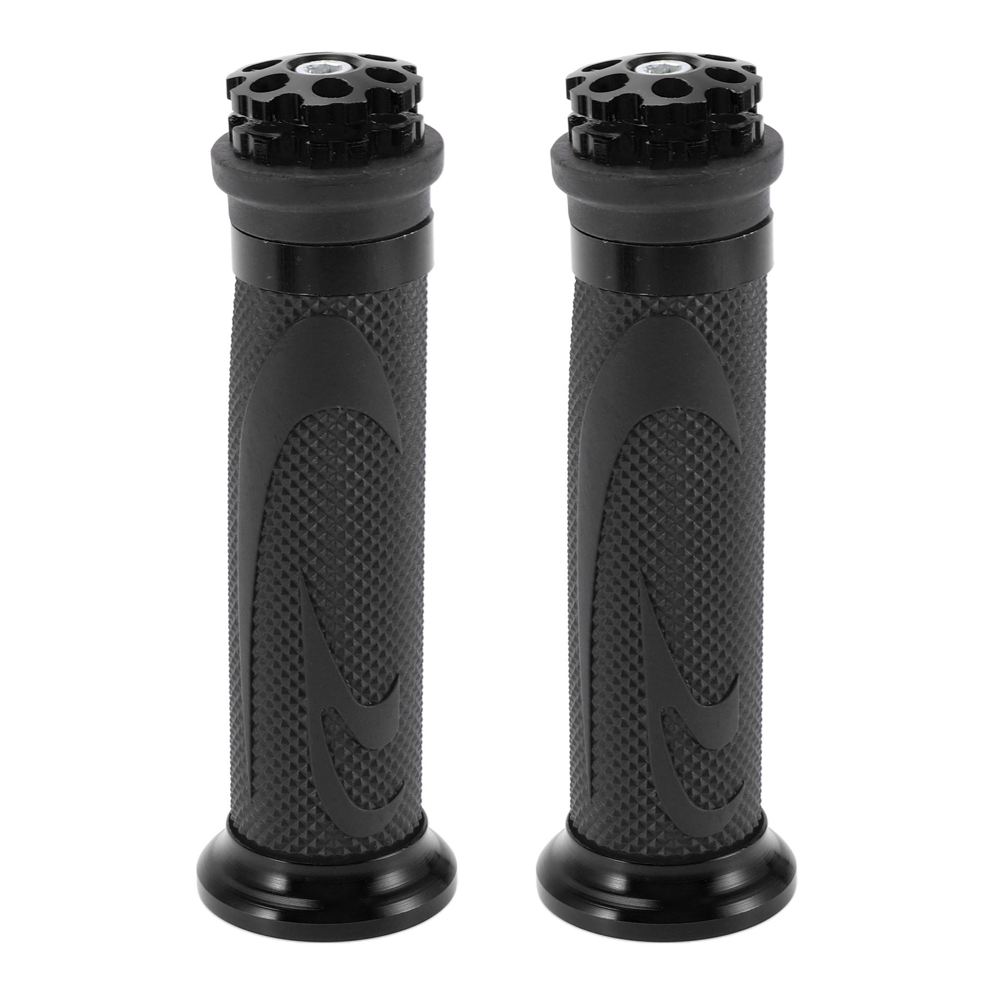 Poignées De Guidon Moto En Alliage Aluminium - 7/8" (22mm) Gauche, 15/16" (24mm) Droite, Antidérapantes
