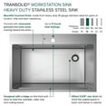thumbnail image 5 of Transolid Kwsst322210-Ml2 32" Drop In Single Basin Stainless Steel Kitchen Sink -, 5 of 14