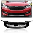 thumbnail image 3 of PIT66 Honeycomb Mesh Front Bumper Upper Grille Grill Fit for 2016-2017 Honda Accord Sedan 4-Door Matte Black, 3 of 9