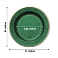 thumbnail image 2 of Balsa Circle 25 Hunter Green 13" Round Disposable Paper Charger Plates Metallic Trim Party Tableware, 2 of 8