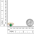 thumbnail image 6 of Gem Stone King 18K Yellow Gold Plated Silver Ring Nano Emerald and Pink Moissanite (1.21 Cttw), 6 of 6