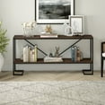 thumbnail image 2 of Evelyn&Zoe Phoebe 64" Wide Rectangular Console Table, Blackened Bronze/Black Grain, 2 of 10