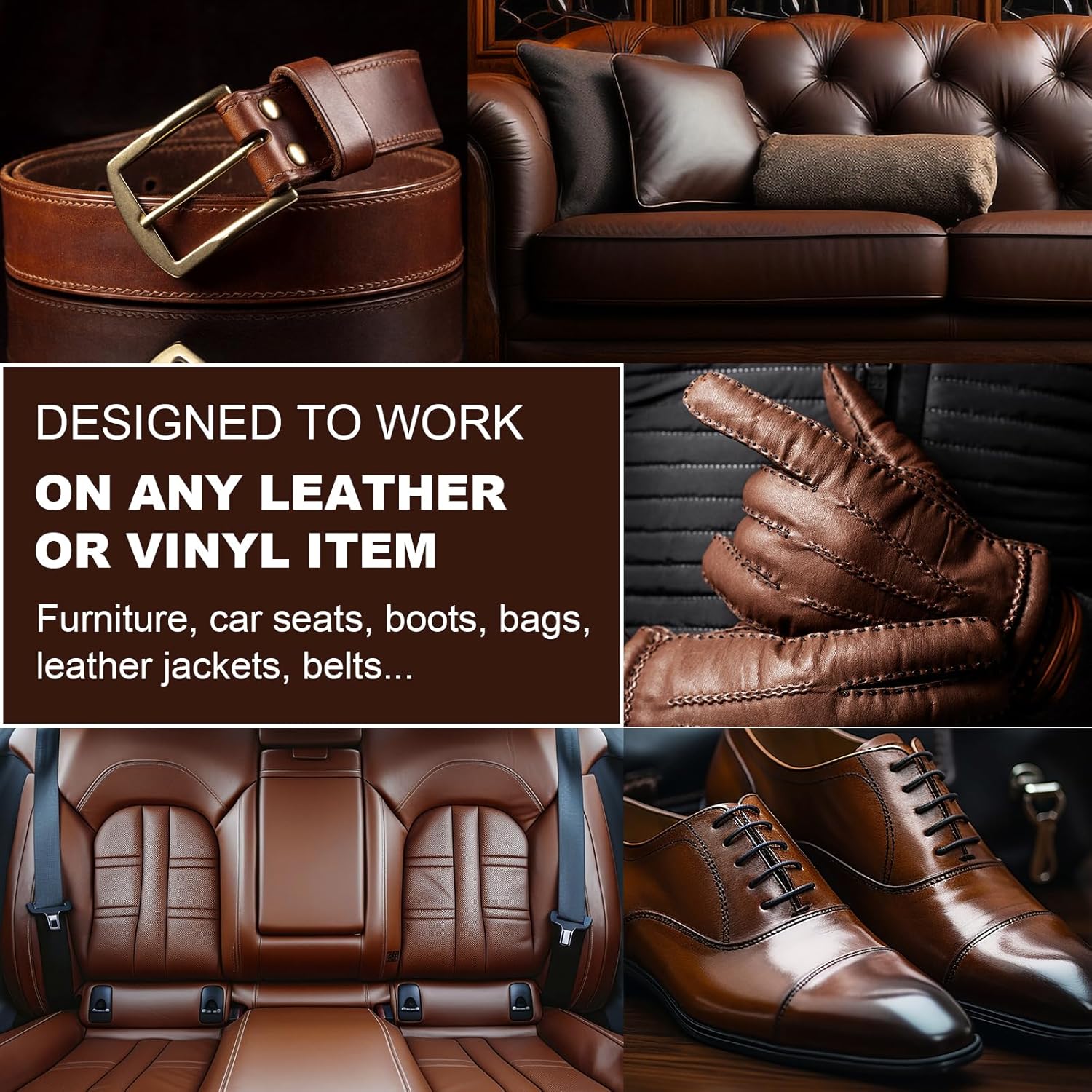JJEAN-Leather Recoloring Balm, Black Leather Repair Kit for Furniture, Leather Dye, Leather Color Restorer for Couches, Leather Couch Paint | Repair, Restore Faded & Scratched Leather