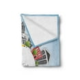 thumbnail image 2 of Charleston Soft Flannel Fleece Blanket, Buildings on a Globe Pattern American Urban Architecture on Blue Ombre Backdrop, Cozy Plush for Indoor and Outdoor Use, 60" x 80", Multicolor, by Ambesonne, 2 of 5