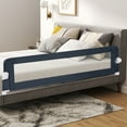 thumbnail image 4 of Gymax 2PCS 71'' Toddler Foldable Bed Rail w/ Adjustable Safety Strap Bedrail Guard Blue, 4 of 10