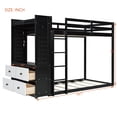 thumbnail image 2 of Harper & Bright Designs Twin over Twin Bunk Bed with 4 Storage Drawers and Built-in Shelves, Wooden Twin Size Bunk Beds Frame with Hanging Rail, Light Strip & Dual Pegboards, Black, 2 of 20