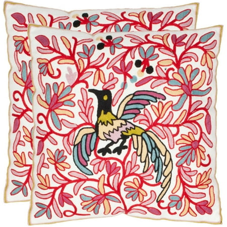 Safavieh Sooty Tail 18" x 18" Multi/Red Pillow, Set of 2