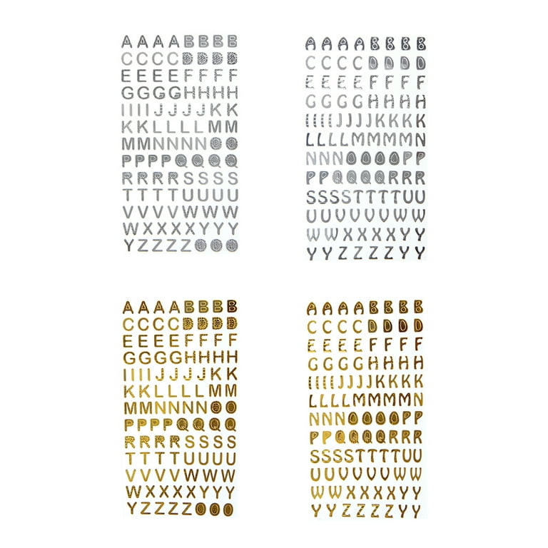 OUNONA Letter Alphabet Sticker Stickers Letters Decals Metallic Scrapbook  Diy Lettedr Foil Adhesive Scrapbooking Self Script 