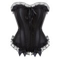thumbnail image 2 of Renaissance Corset for Women's Plus Size Floral Trim Lace Up Boned Bustier Overbust Corset Waist Cincher Body Shaperwear, 2 of 4