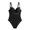Black, variant on Elainilye Fashion Women's One Piece Swimsuits Sexy Mesh Splicing Solid Color Gathered with Steel Ring Bra Pads Swimsuit Bikini,Green