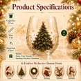 thumbnail image 2 of 3D Christmas Glass Art Cup, Christmas Cups Glass,Luxury Raised Holiday Glassware for Drinks, 3D Santa Stemless Wine Glasses, Glassware for Coffee, Tea, Juice, Milk,(Snowman), 2 of 6