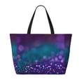 thumbnail image 2 of Sigee Purple and Green Glitter Print Extra Large Waterproof Beach Travel Bag with Zipper - Durable and Versatile for Vacation, Gym, and Daily Use, 2 of 7