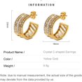 thumbnail image 2 of 14K Gold Crystal C Shape Earrings, Natural Crystal Earrings - Perfect Birthday and Holiday Gift for Mom, Wife and Girlfriend, 2 of 6