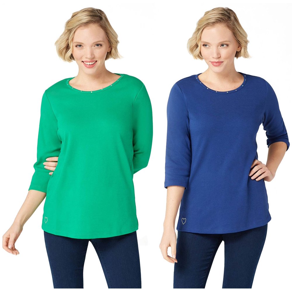 Quacker Factory Quacker Factory Womens Essentials Set of Two 3/4