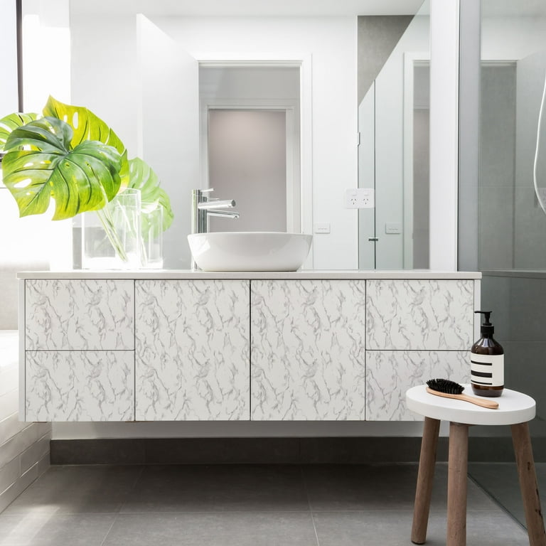Mainstays White Marble Peel and Stick Wallpaper, 17.8" W x 9' L