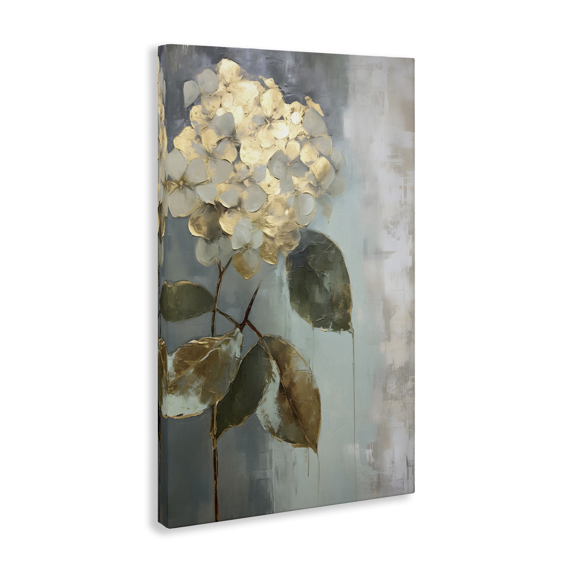 Stupell Industries Distressed Hydrangea Bloom Botanical & Floral Painting Gallery Wrapped Canvas Art Print Wall Art, 24 x 36