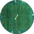 thumbnail image 1 of Ahgly Company Indoor Round Abstract Turquoise Blue Contemporary Area Rugs, 8' Round, 1 of 4