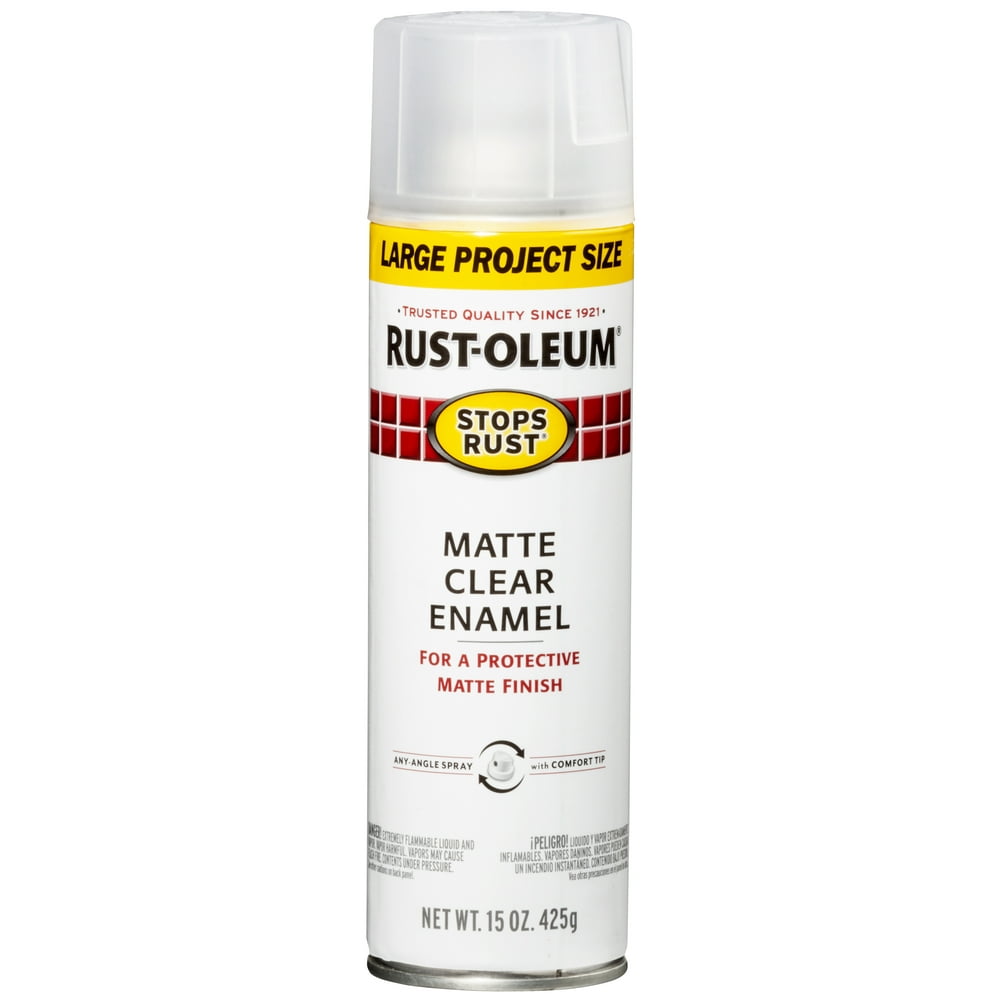 Clear RustOleum Stops Rust Matte Enamel Spray Paint, 15 oz Walmart