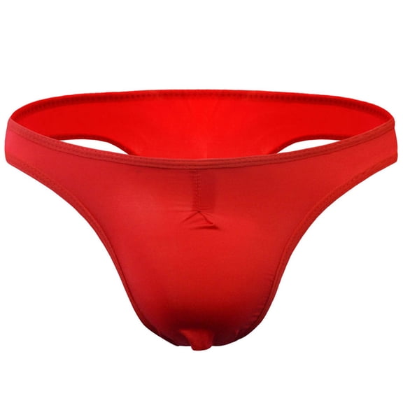 Nilvkv Mens G String, Mens Underwear, Novelty Semi Sheer Ice Silk G String Red Free Size
