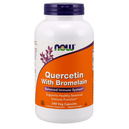 NOW Quercetin with Bromelain Vegetable Capsules, 240 Ct