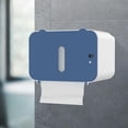thumbnail image 4 of Soporte de papel higiénico, montaje en pared, salida automática de papel, portarrollos que ahorra espacio, estante de pared para cocina, oficina, mesa azul, 4 of 8