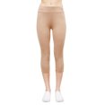 thumbnail image 3 of Juniors Active Stretch Capri Length Yoga Workout Leggings with Wide Wastband (Light Khaki, L), 3 of 5