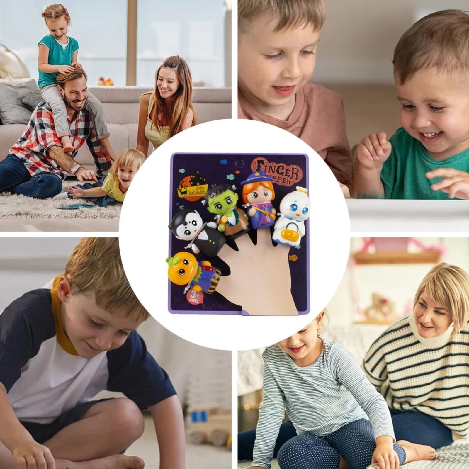 Bluey Lot De 16 Marionnettes à Doigts En Papier Multicolores Découpées Pour Jeux Créatifs Et Jeux Interactifs Et 1 Feuille D'autocollants Dinosaures