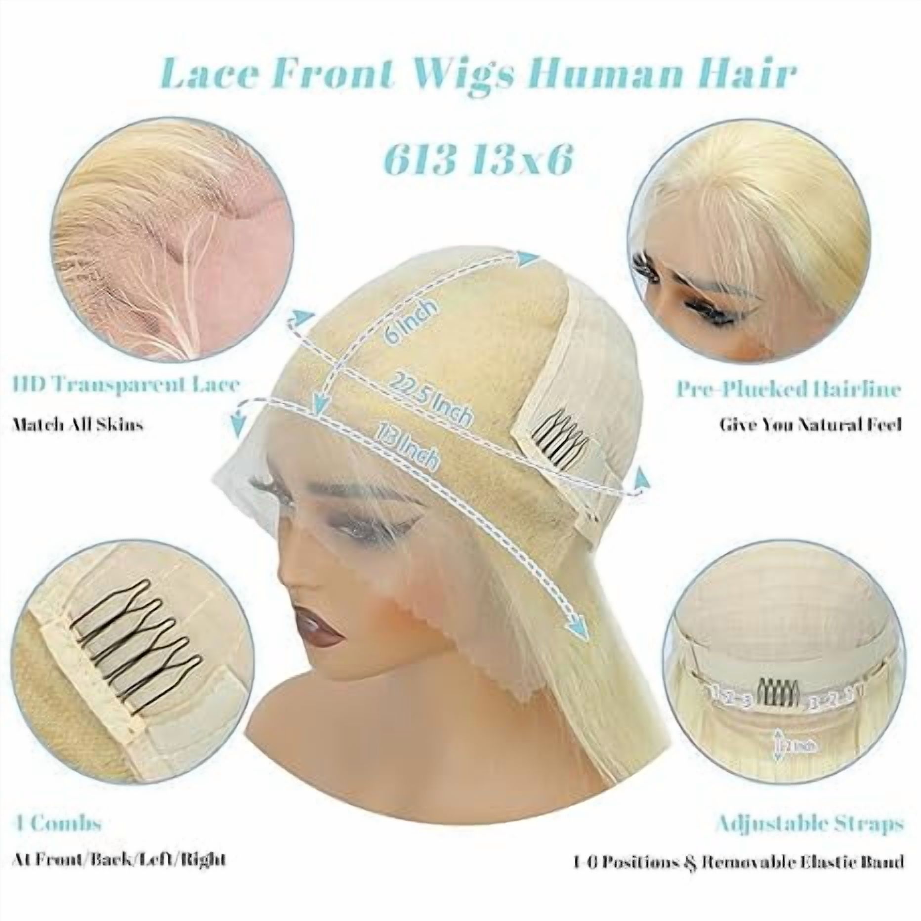 Glamm Global 13x6 Lace Front Wig Human Hair 200 Density 28 Inch Straight 613 Blonde Wig Human Hair 13x6 200 Density HD Lace Front Wigs Human Hair Blonde Pre Plucked for Women