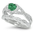 thumbnail image 4 of LaRaso Co His Her Wedding Set Couples Rings Green Black Silver Titanium 6 10, 4 of 5