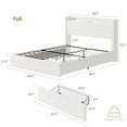 thumbnail image 3 of GloryStar Full/Queen Size Boucle Bed Frame, LED Light Headboard, Charging Station, 4 Storage Drawers, and Storage Shelf, Easy Assembly, 3 of 8