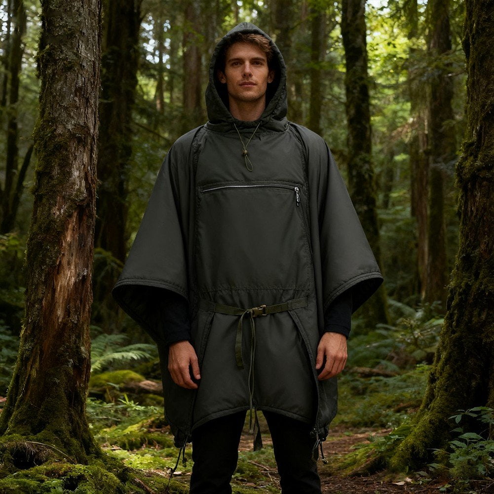 Outdoor Warm Cloak Style Sleeping Bag Portable One-Piece Mountaineering Camping Travel Emergency Sleeping Bag