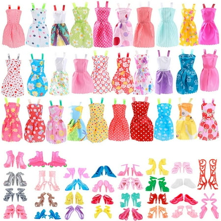 

YFMHA Doll Party Clothes Shoes Dolls Dressup Accessories Family Toys Random (60pcs)