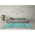 thumbnail image 3 of Ahgly Company Indoor Rectangle Abstract Light Blue Modern Area Rugs, 2' x 5', 3 of 4