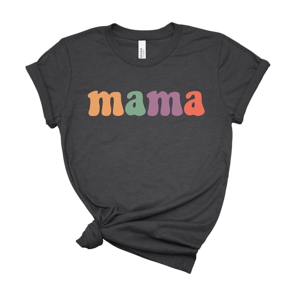 Mama Shirt Women Colorful Bubble Letter Graphic Tee Cute Mothers Day Gift Top