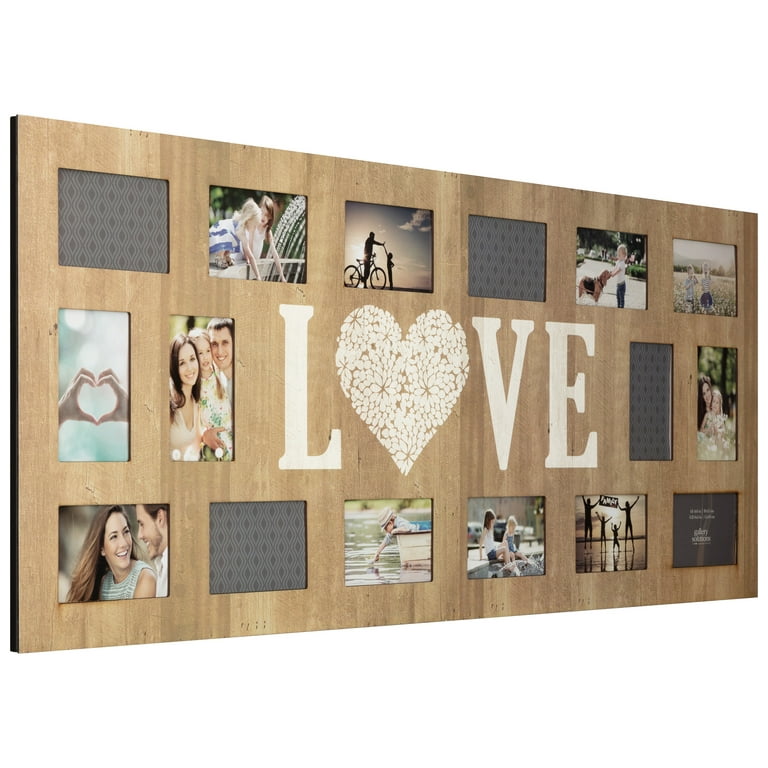 Barnwood Collage Picture Frame. 4 Hole 4x6 Multi Opening Frame