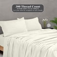 thumbnail image 5 of Royale Linens 300 Thread Count 100% Long Staple Combed Cotton Flat Sheet - Super Soft - Top Sheet - Queen Flat Sheet Sold Separately - Breathable, Cool & Crisp Percale (Queen, Ivory), 5 of 9